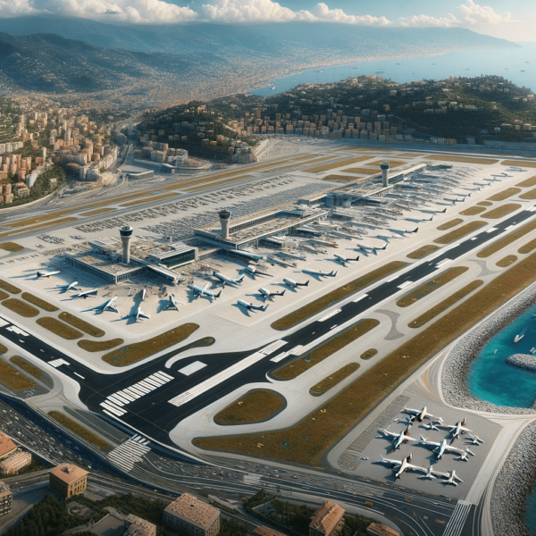 Genova Sestri Airport (also known as Cristoforo Colombo Airport) in Italy